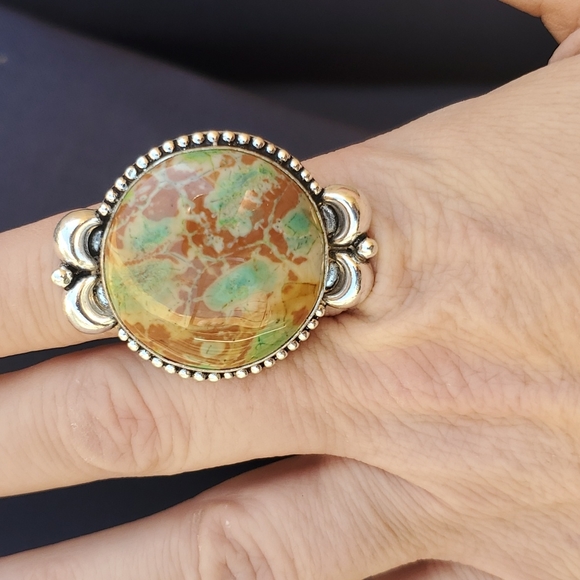 New Oversized  Variscite 925 Silver Ring. - Picture 9 of 11